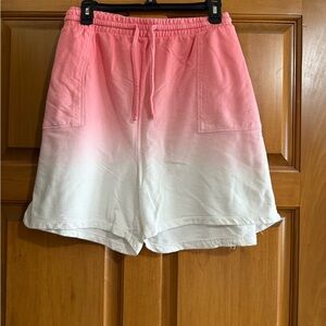 Zenana Outfitters Pink to White Ombre Drawstring Athletic Shorts. Never worn.